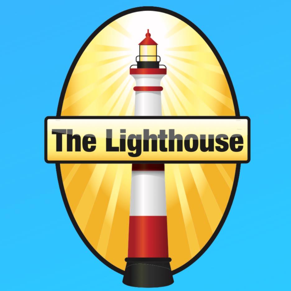 Lighthouse Log with blue background