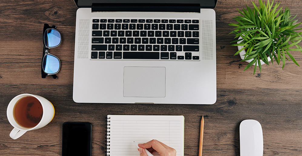 person listening to webinar