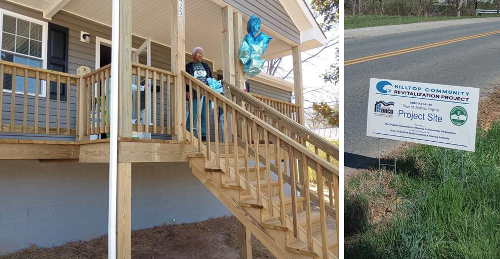 Woman in bedford, virginia standing in new house from Hilltop Community Revitalization Project